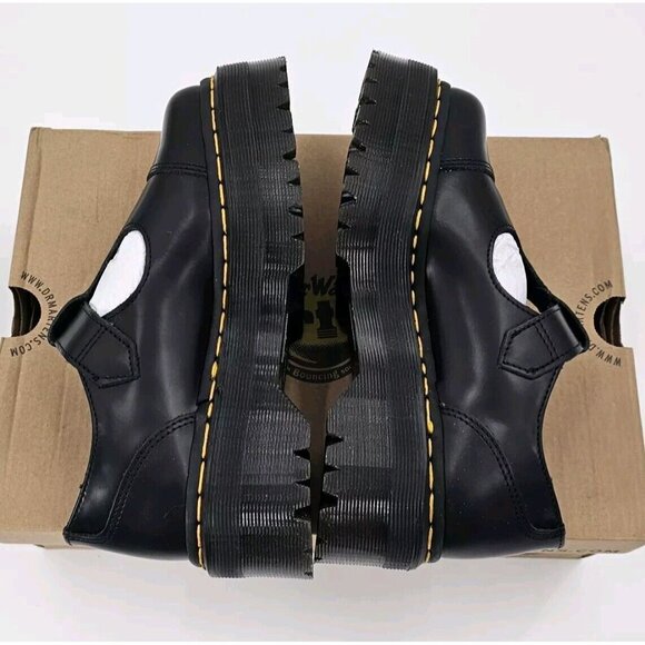 Dr Martens Bethan Oxford Platform Black Mary Jane Leather Shoes Womens US W5 NEW - Picture 4 of 9
